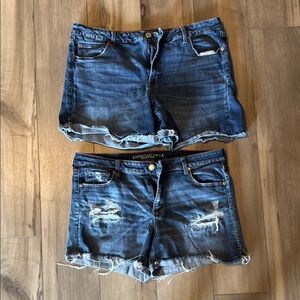 American Eagle Outfitters Women's Blue Denim Shorts Lot of 2 Size 20